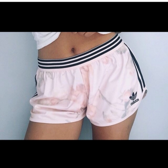 ADIDAS ORIGINALS 3 STRIPES FLORAL PASTEL SHORTY SHORTS - Picture 13 of 13